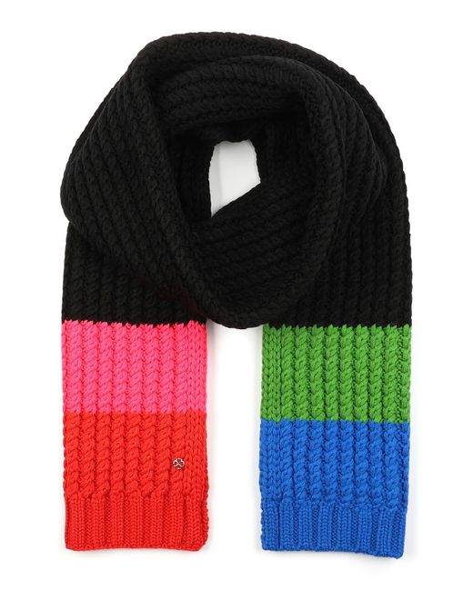Kate Spade Black Marble Cable Knit Scarf