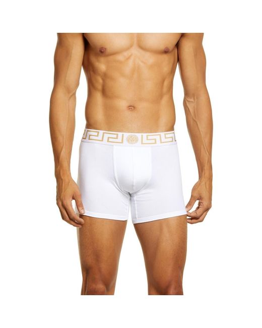 Versace White 2-Pack Greca Border Boxers for men