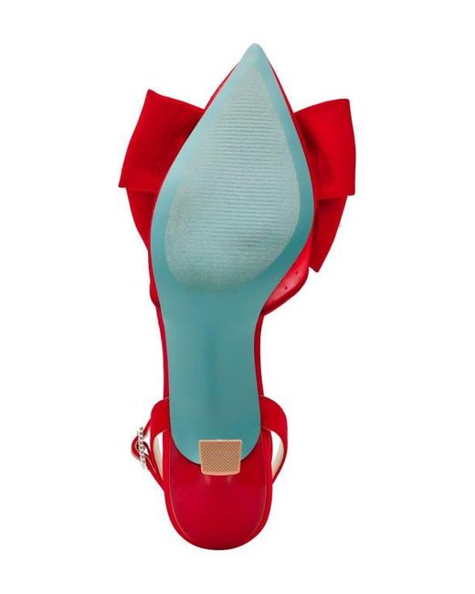 Betsey Johnson Red Mark Ankle Strap Mesh Pump