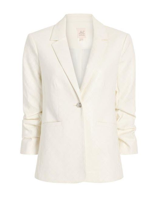 Cinq À Sept White Khloe Quilted Faux Leather Blazer