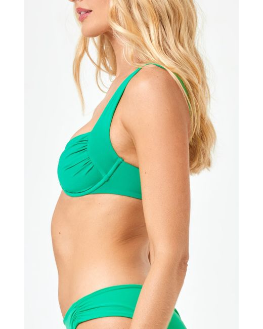 L*Space Green Stella Underwire Bikini Top