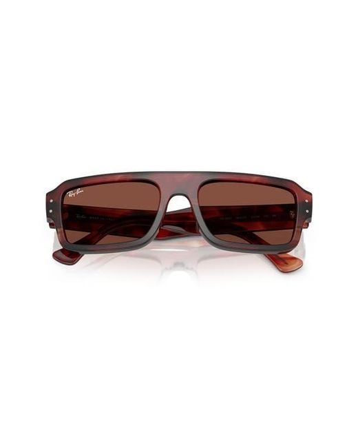 Ray-Ban Brown 56Mm Rectangular Sunglasses for men