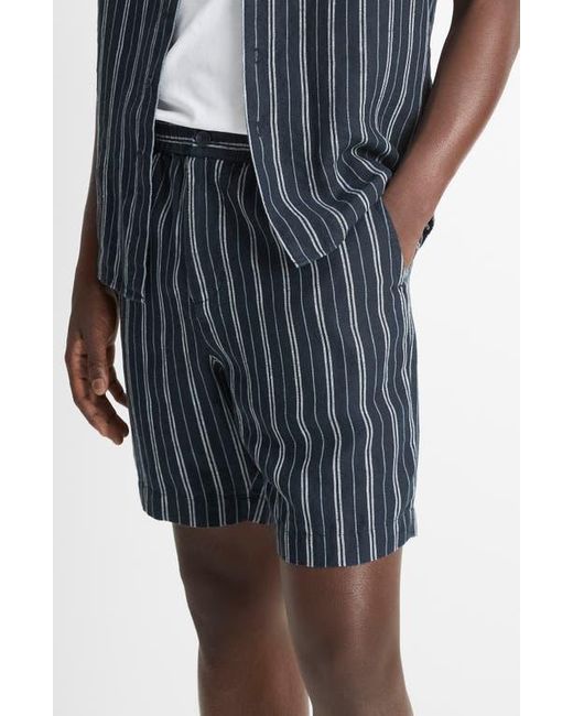 Vince Blue Stripe Hemp Beach Shorts for men