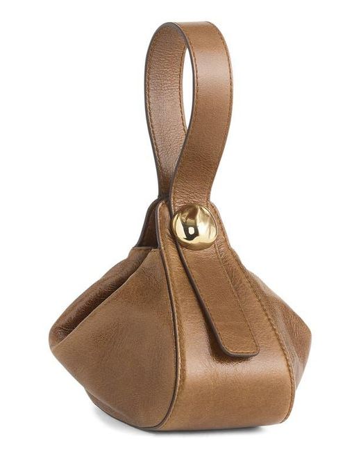 Madewell Brown The Sculpted Metal Wristlet Bag