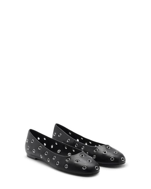 Mango Black Grommet Ballet Flat