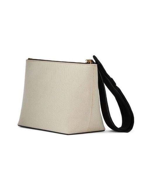 Givenchy Natural Small Logo Canvas Wristlet Pouch