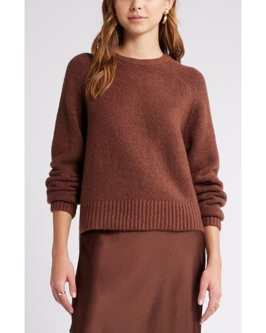 Open Edit Red Boxy Crewneck Sweater