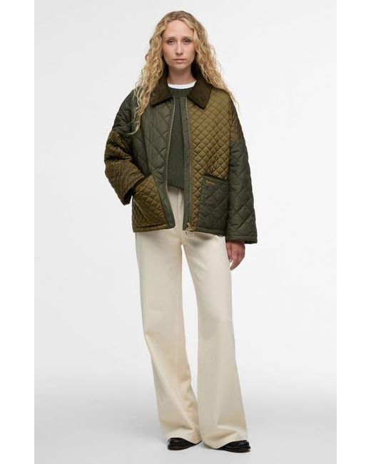 Barbour Green Danby Patchwork Quilted Jacket