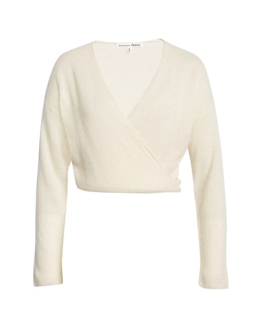 Reformation White Cashmere Wrap Sweater