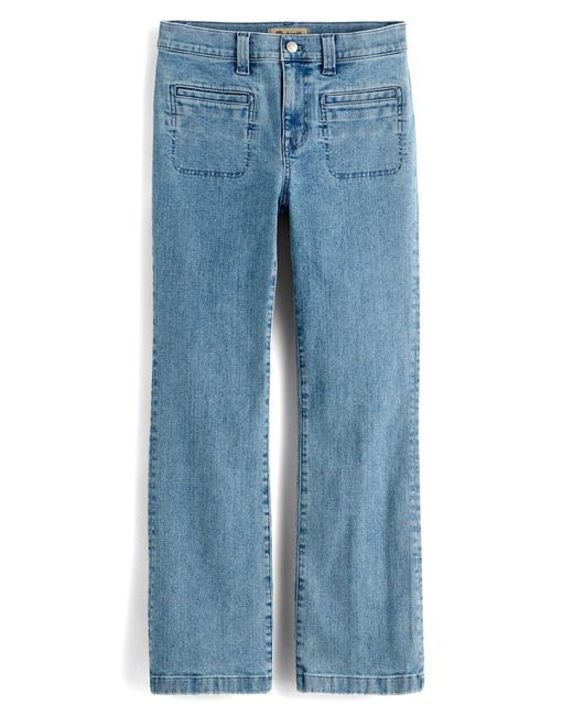 Madewell Blue Mid Rise Kick Out Crop Jeans