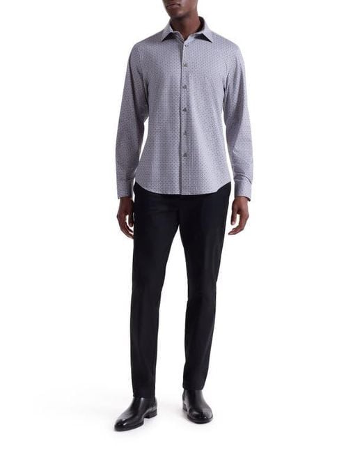 Bugatchi Blue James Ooohcotton Button-Up Shirt for men