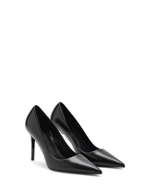 Mango Black Pointed Toe Pump