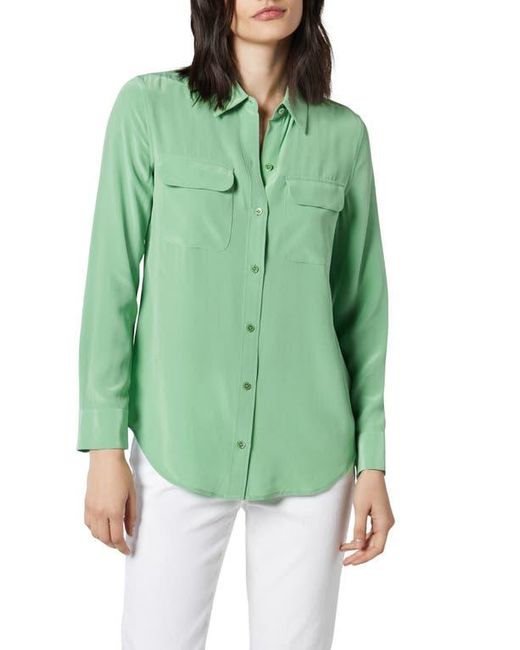 Equipment Green Signature Silk Button-Up Shirt