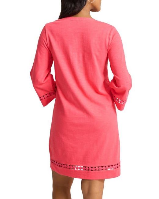 Tommy Bahama Red Sunset Harbor Long Sleeve Shift Dress