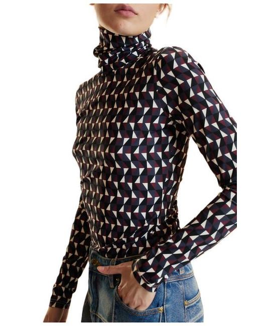 Cynthia Rowley Blue Turtle Neck Lycra Top