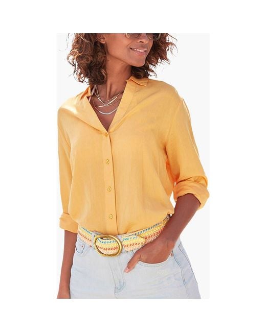 Lascana Orange Button Down Blouse