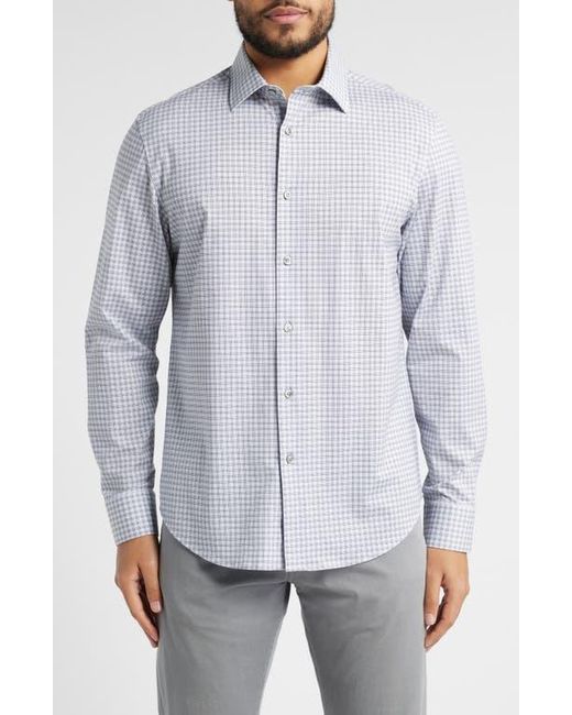 Bugatchi Blue James Ooohcotton Button-Up Shirt for men