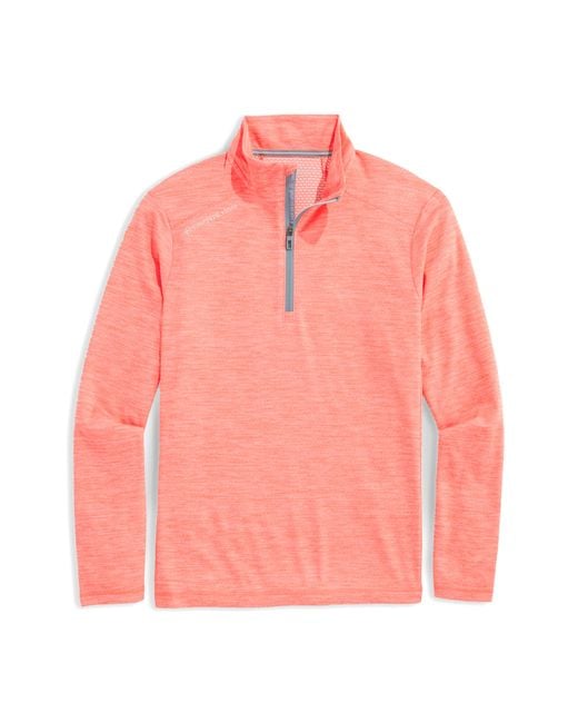 Vineyard Vines Sankaty Quarter Zip Performance Polo in Pink for Men Lyst