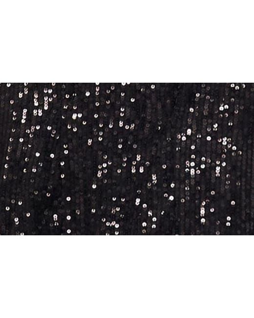 Cece Black Sequin Fit & Flare Dress