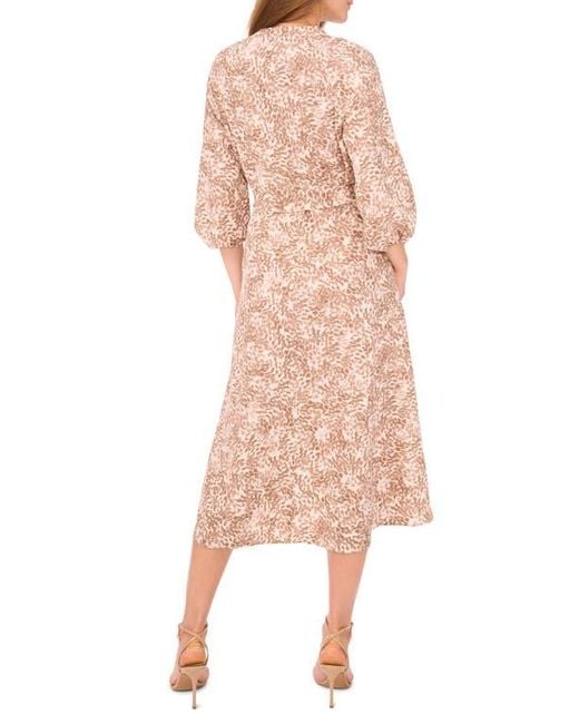 Vince Camuto Pink Long Sleeve Tie Waist Dress