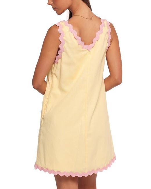Petal & Pup White Calliope Rickrack Trim Cotton & Linen Minidress