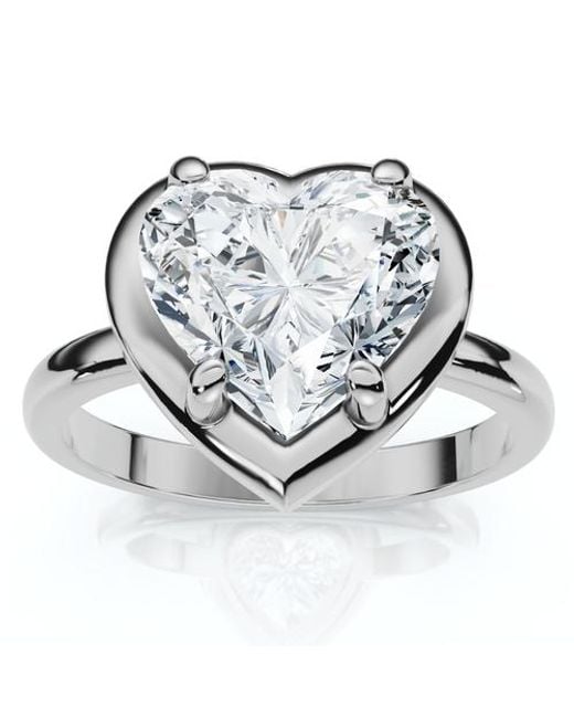 Bliss Diamond Multicolor Certified 2 1/2Ct Heart Diamond Button Engagement Ring 14K Or Pt Lab Grown