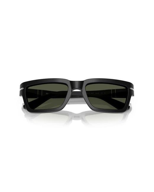 Persol Green 55Mm Rectangular Sunglasses for men