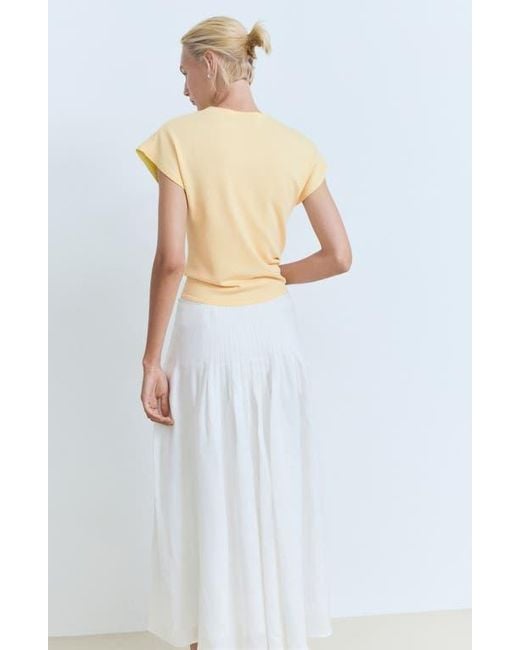Mango Yellow Cap Sleeve Fine Knit Sweater
