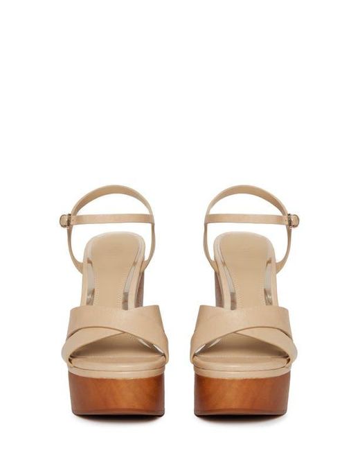 PAIGE Brown Harlow Ankle Strap Platform Wedge Sandal