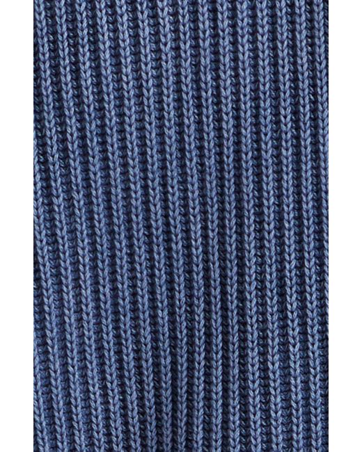 Noah NYC Blue Summer Cotton Shaker Stitch Sweater for men