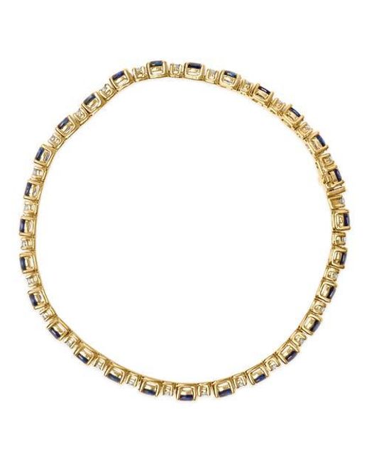 Haus of Brilliance Metallic 18K 3/4 Ct Diamond & 5 1/3 Ct Sapphire Link Bracelet