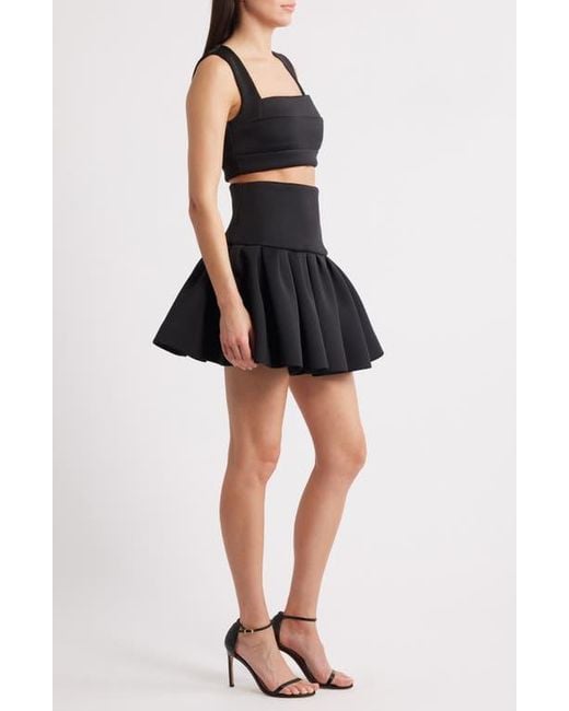 Black Halo Black Pamina Crop Top & Skater Miniskirt Set
