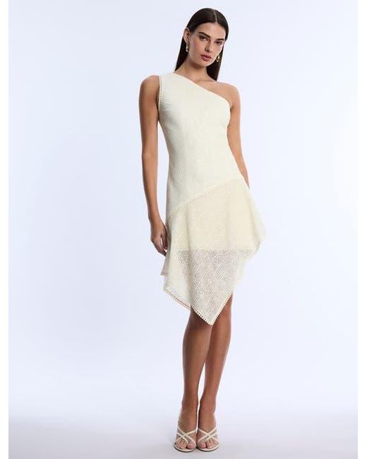 bcbg one shoulder white dress BCBGMAXAZRIA One Shoulder Gown - Kendal Ruffle