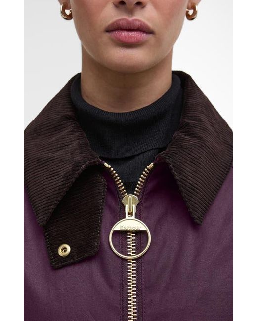 Barbour Purple Arlene Water Repellent Waxed Jacket