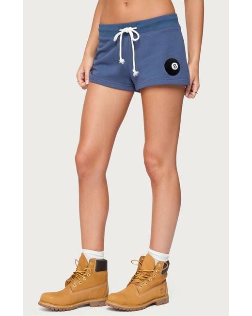 Edikted Blue Nelson Billiard Drawstring Shorts