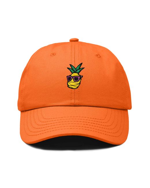 Alix Orange Pineapple Embroidered Dad Hat for men