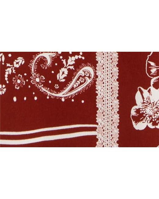 Cinq À Sept Red Bandana Print A-Line Dress
