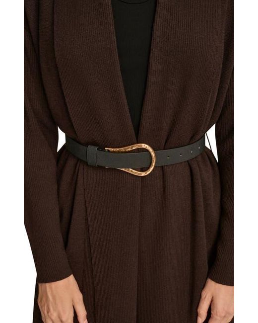 Donna Karan Brown Belted Cardigan