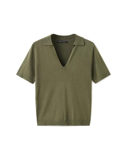 Mango Green Johnny Collar Polo