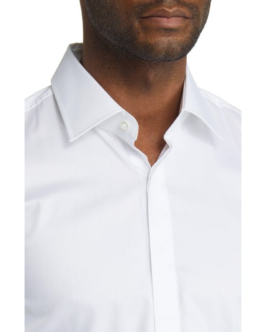 BOSS by HUGO BOSS Hank Slim Fit Easy Iron Tuxedo Shirt in White for Men