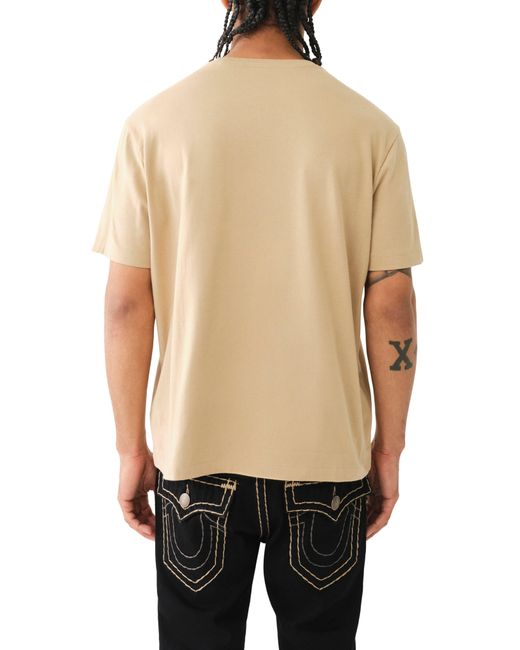 True Religion Black Relaxed Fit Chain Emblem Graphic T-shirt for men