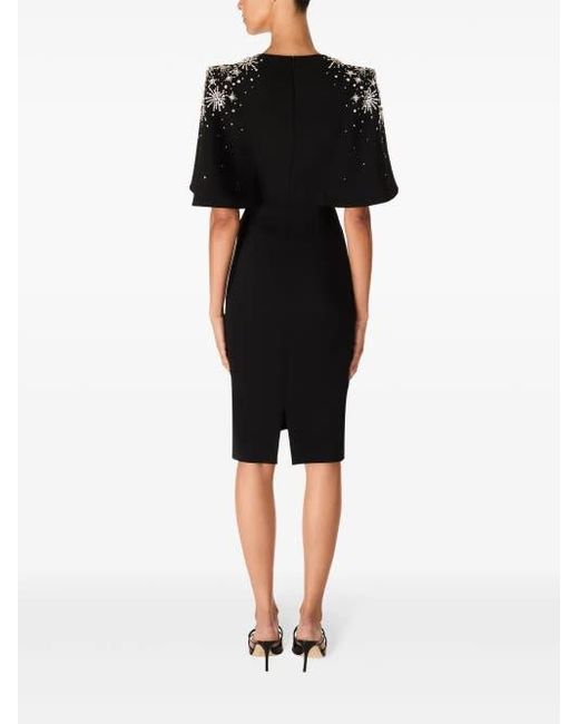 Jenny Packham Black Zeya Sequin-Embellished Midi Dress