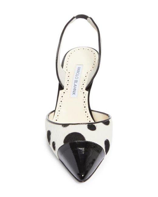 Manolo Blahnik White Capsli Pointed Toe Slingback Pump