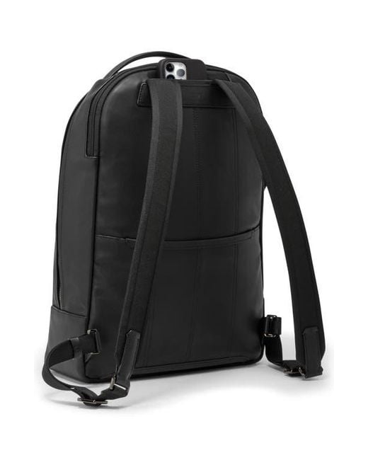 Tumi Gray Warren Leather Backpack for men
