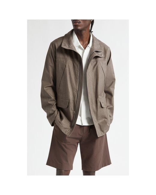 Herno Brown Storm System Long Jacket for men