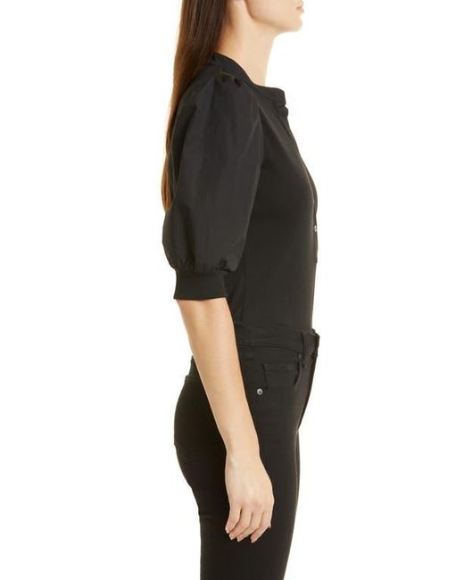 Veronica Beard Black Coralee Front Button Blouse
