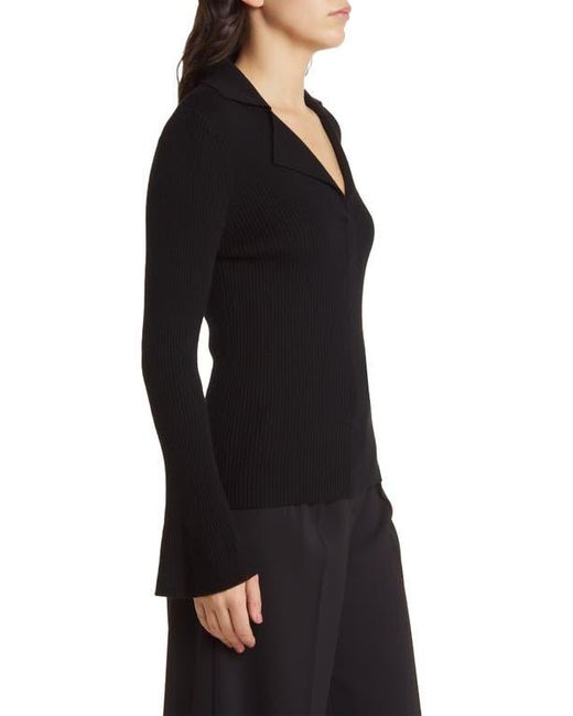 Kobi Halperin Black Collar Wool Rib Sweater