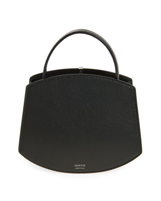 SAVETTE Black Florence 20 Leather Top Handle Bag