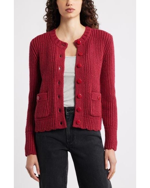 Caslon Red Boxy Cardigan