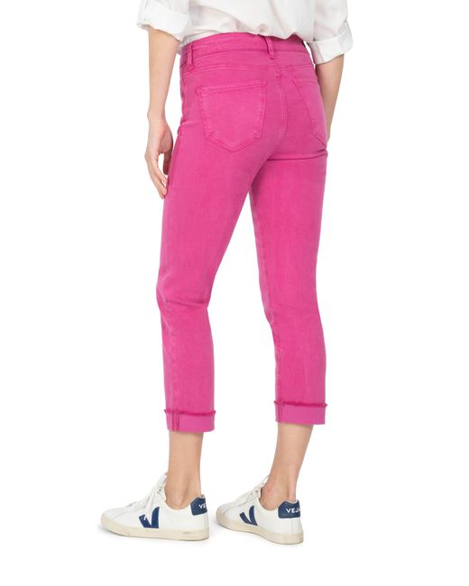 Kut From The Kloth Pink Amy Fray Hem Crop Skinny Jeans